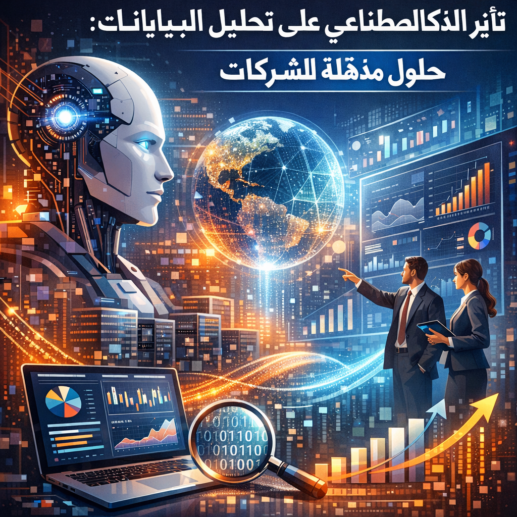 Illustration of تأثير الذكاء الاصطناعي على تحليل البيانات الضخمة: حلول مذهل