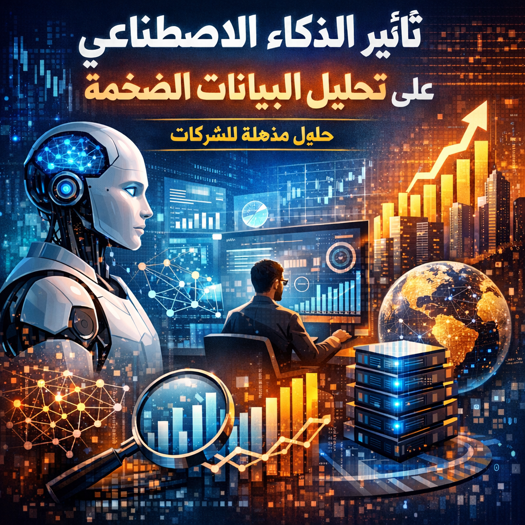 تأثير الذكاء الاصطناعي على تحليل البيانات الضخمة: حلول مذهلة للشركات